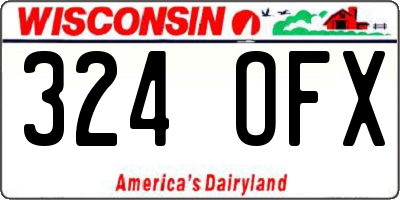 WI license plate 324OFX