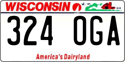 WI license plate 324OGA