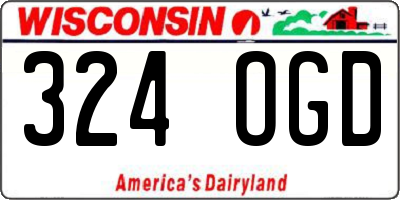 WI license plate 324OGD