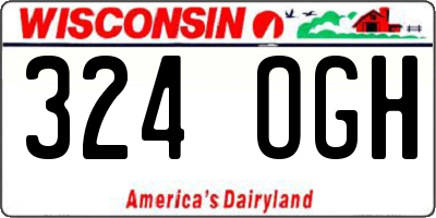WI license plate 324OGH