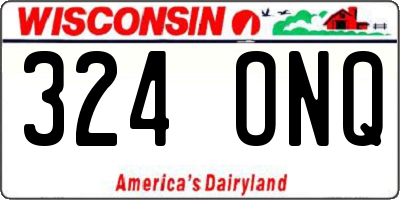 WI license plate 324ONQ