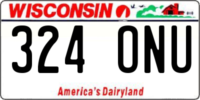 WI license plate 324ONU