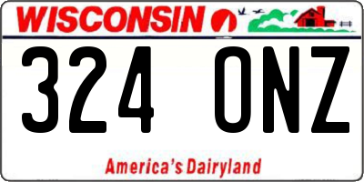 WI license plate 324ONZ