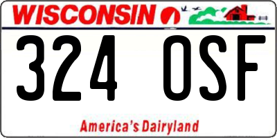 WI license plate 324OSF