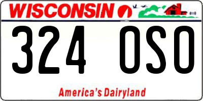WI license plate 324OSO