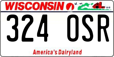 WI license plate 324OSR