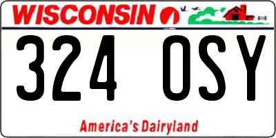 WI license plate 324OSY