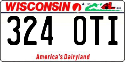 WI license plate 324OTI