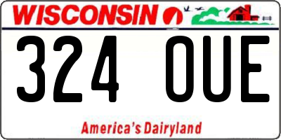 WI license plate 324OUE