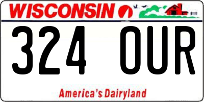 WI license plate 324OUR