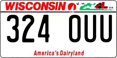 WI license plate 324OUU