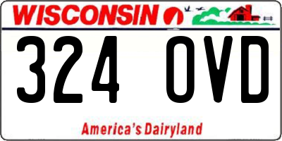 WI license plate 324OVD