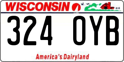 WI license plate 324OYB