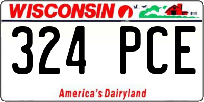 WI license plate 324PCE