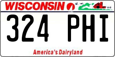 WI license plate 324PHI
