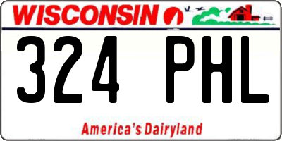 WI license plate 324PHL