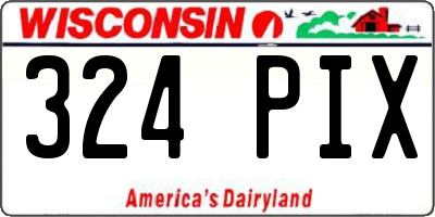 WI license plate 324PIX