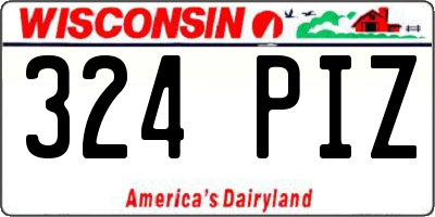 WI license plate 324PIZ