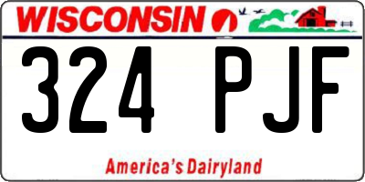 WI license plate 324PJF