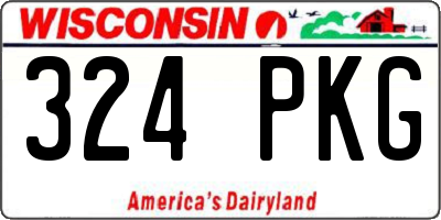 WI license plate 324PKG