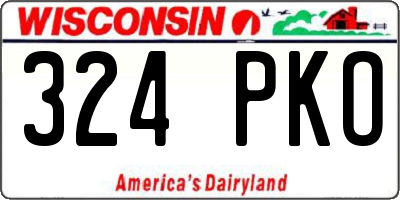 WI license plate 324PKO