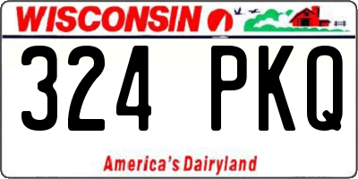 WI license plate 324PKQ