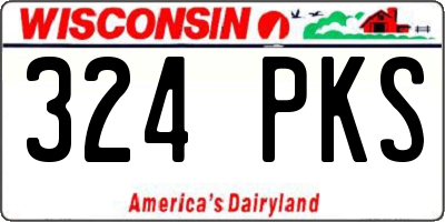 WI license plate 324PKS