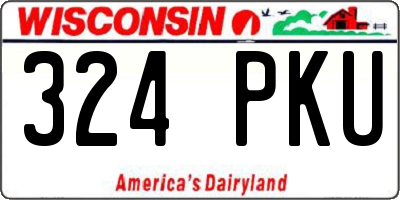 WI license plate 324PKU