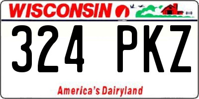 WI license plate 324PKZ