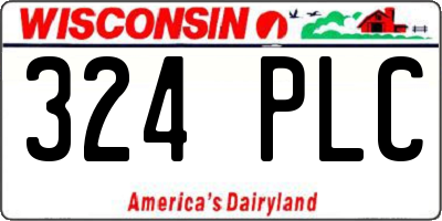 WI license plate 324PLC
