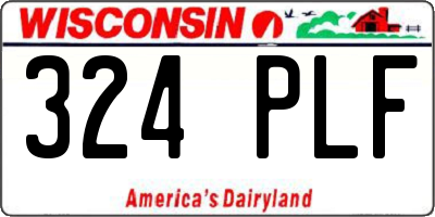 WI license plate 324PLF