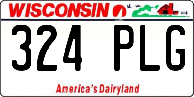 WI license plate 324PLG