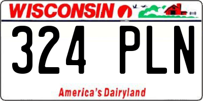 WI license plate 324PLN