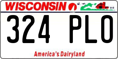 WI license plate 324PLO