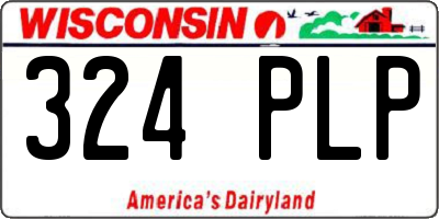 WI license plate 324PLP