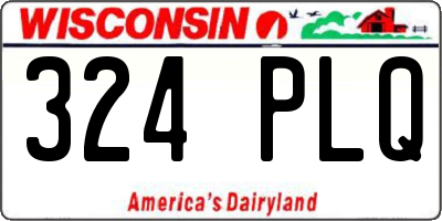 WI license plate 324PLQ
