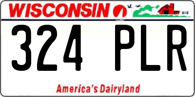 WI license plate 324PLR