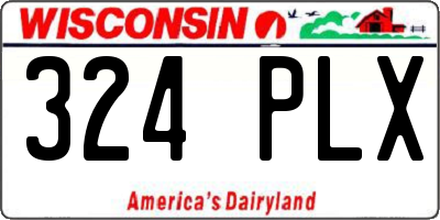 WI license plate 324PLX