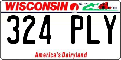 WI license plate 324PLY