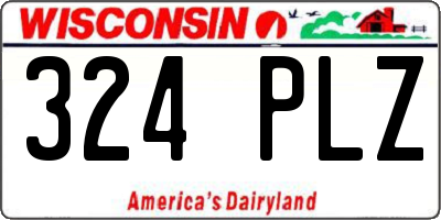 WI license plate 324PLZ