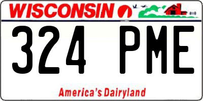 WI license plate 324PME