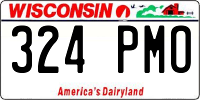WI license plate 324PMO