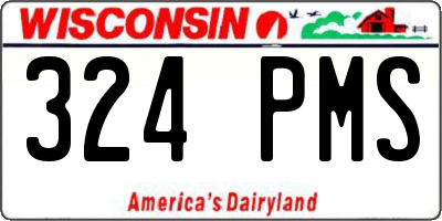 WI license plate 324PMS