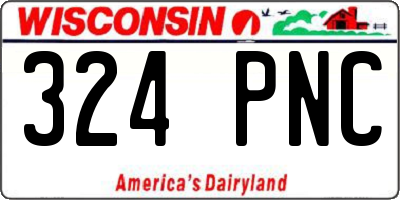 WI license plate 324PNC