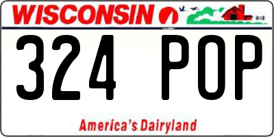 WI license plate 324POP