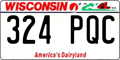 WI license plate 324PQC
