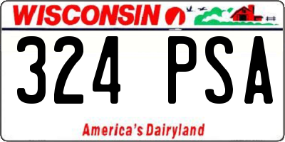 WI license plate 324PSA