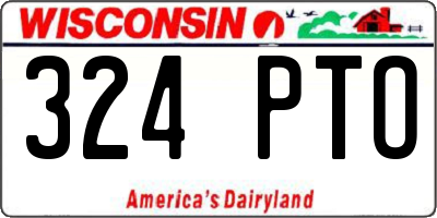 WI license plate 324PTO