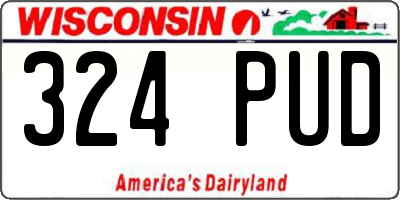 WI license plate 324PUD