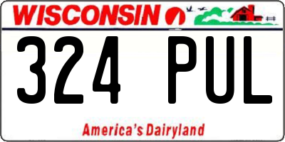 WI license plate 324PUL